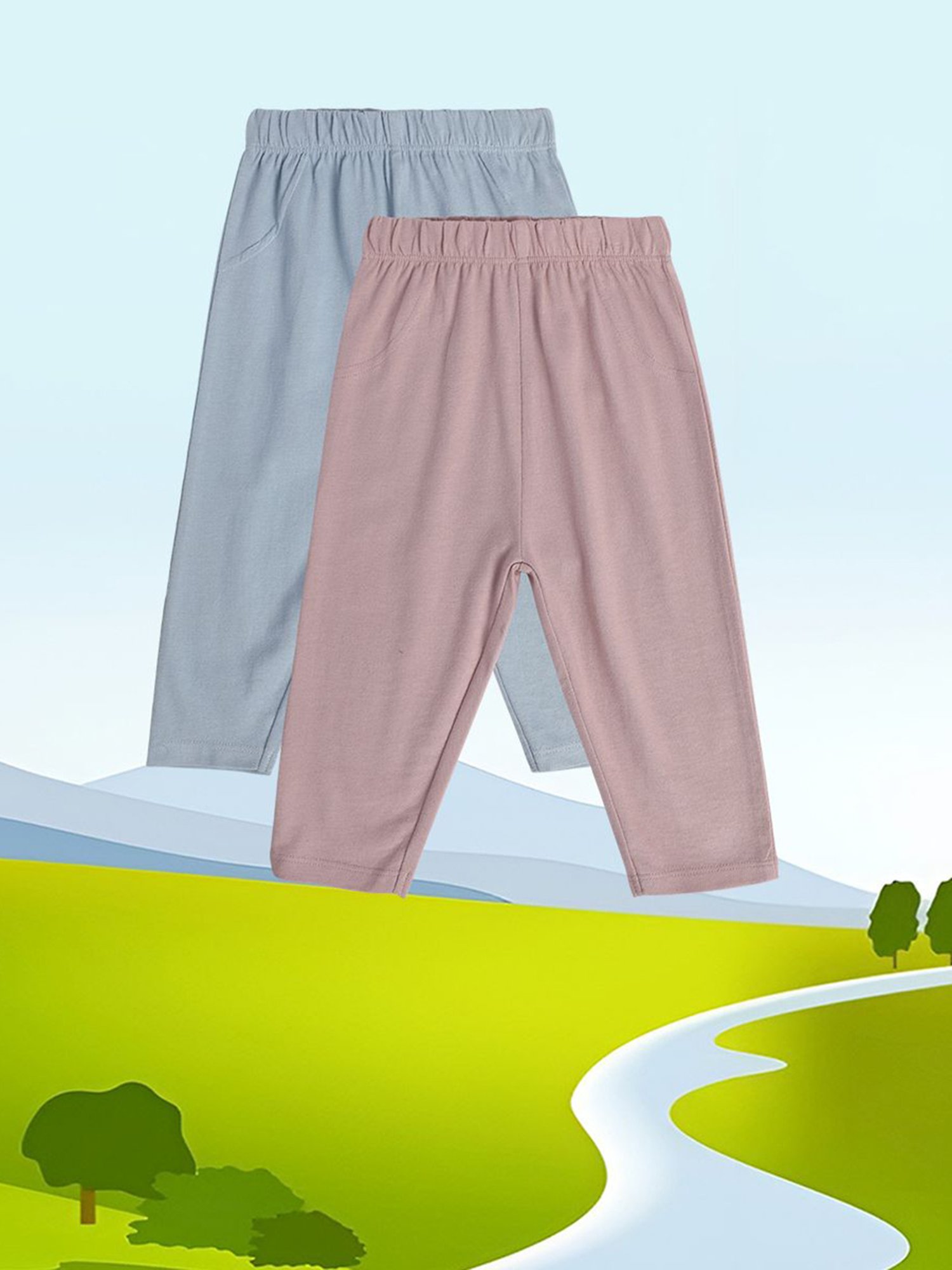 Ed-a-Mamma Baby Multicolor Solid Joggers (Pack Of 3)