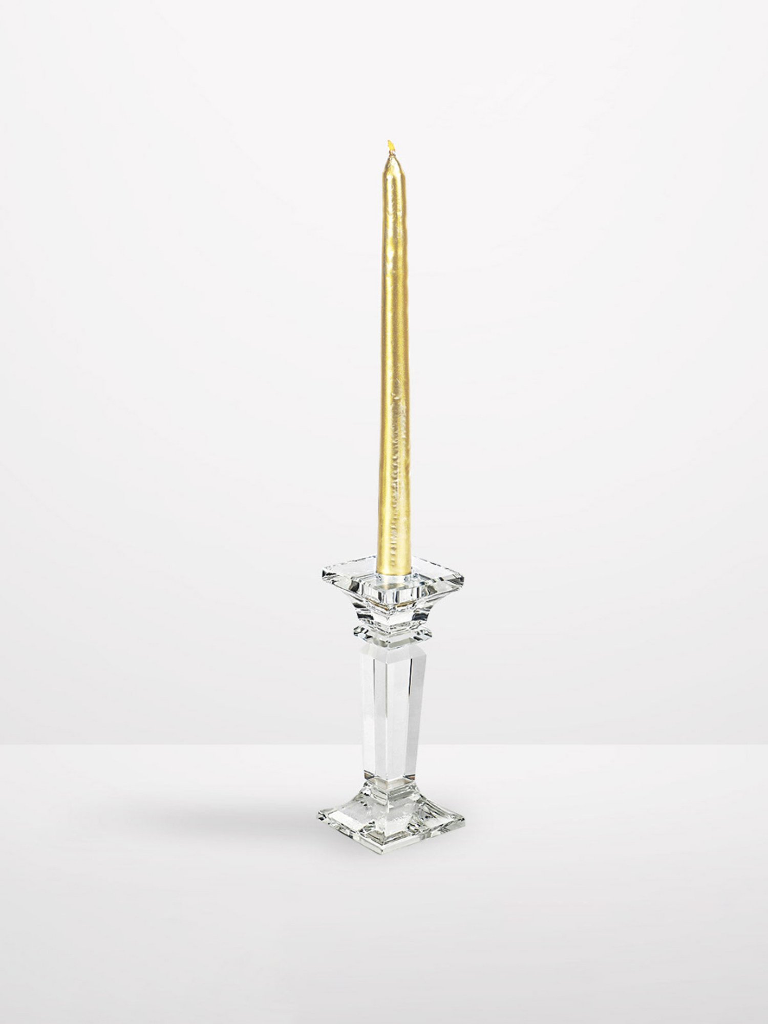 Home4U Dominer Crystal Transparent Glass Medium Candle Holder