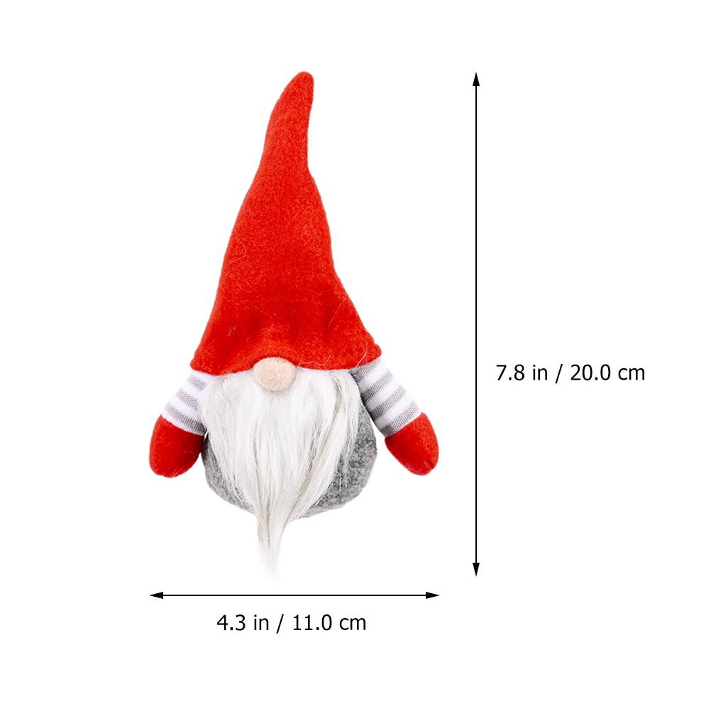 1 Set 2 Pcs Christmas Decorative Striped Gnome Doll Creative Gnome Tree Pendant