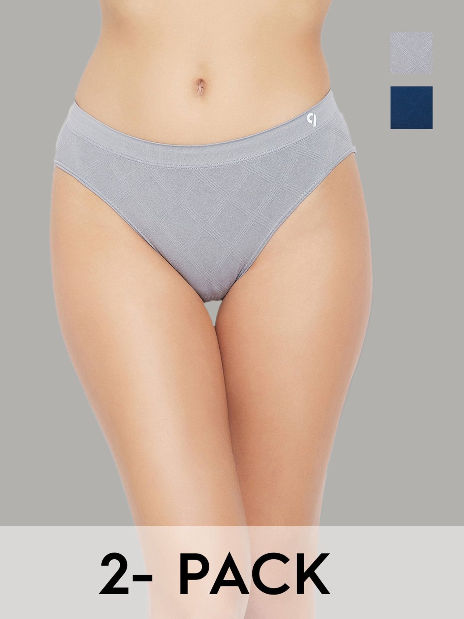 C9 Airwear Blue & Grey Hipster Panty - Pack of 2