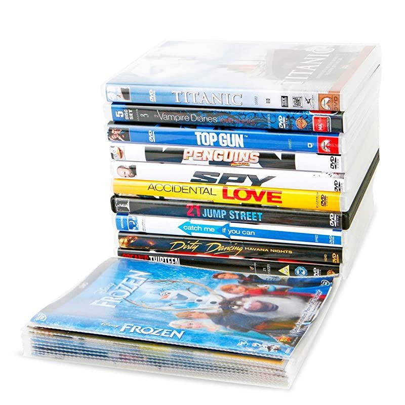 DVD Protective Sleeve with Closing Flap for DVD Storage Space for DVD and DVD Cover 100Pack 10281