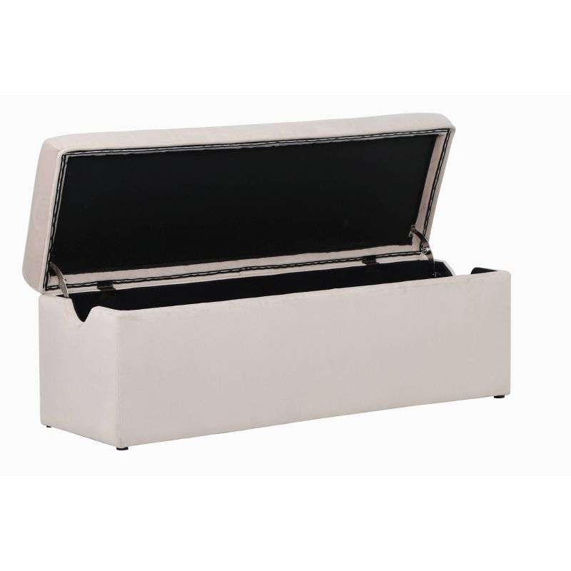 Cameron Lift Top Storage Bench Velvet Cream - ACEssentials
