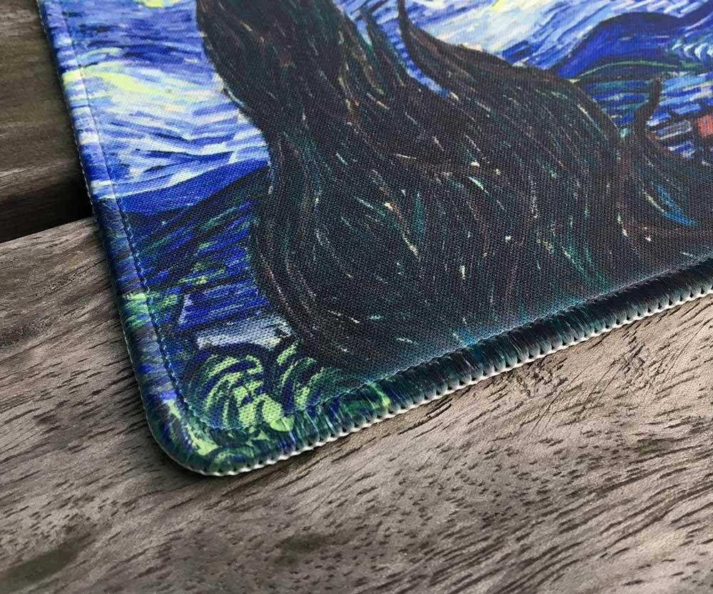 dealzEpic - Art Mousepad - Natural Rubber Mouse Pad with Famous Painting of Starry Night by Vincent Van Gogh - Stitched Edges - 9.5x7.9 inches