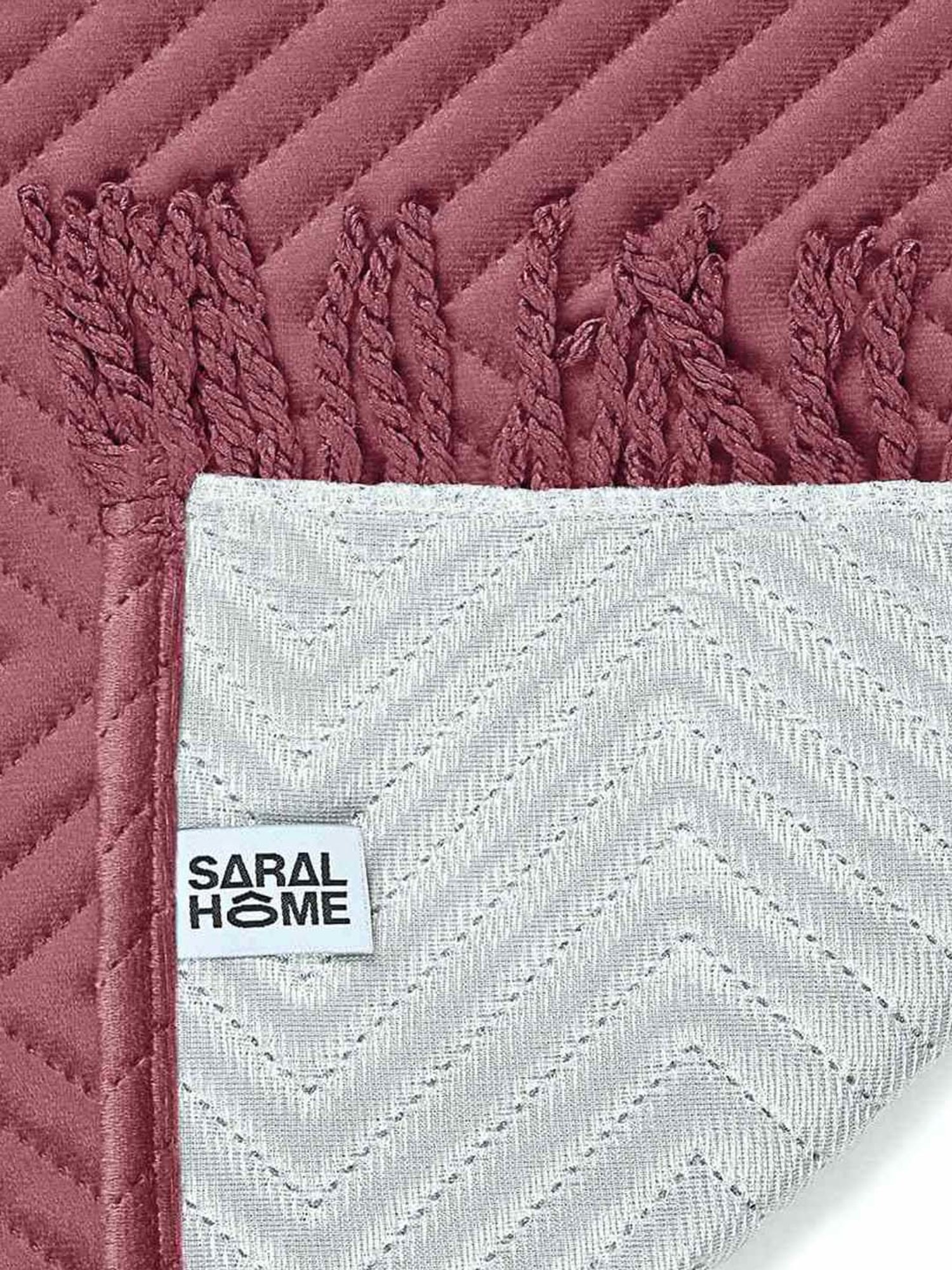 Saral Home Easy Living Peach Velvet Sofa Cover Set