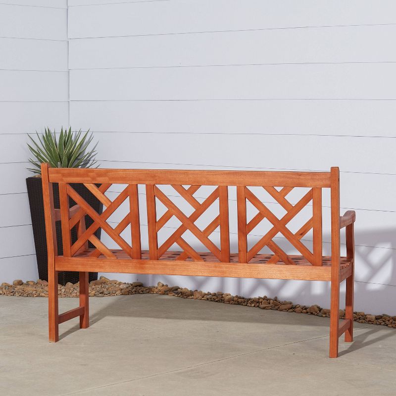 Vifah Eucalyptus Outdoor Wood Bench - Brown