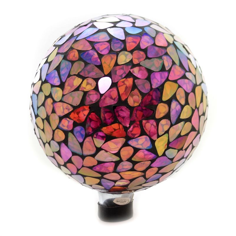 Home & Garden 11.5" Mosaic Multi Stone Gazing Ball Landscape Decor Carson Home Accents  -  Outdoor Sculptures And Statues