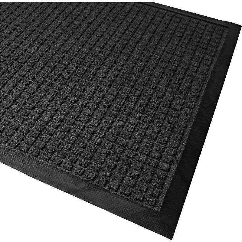1'4"x2'4" Rectangle Indoor and Outdoor Polyurethane Floor Mat Black - PiccoCasa