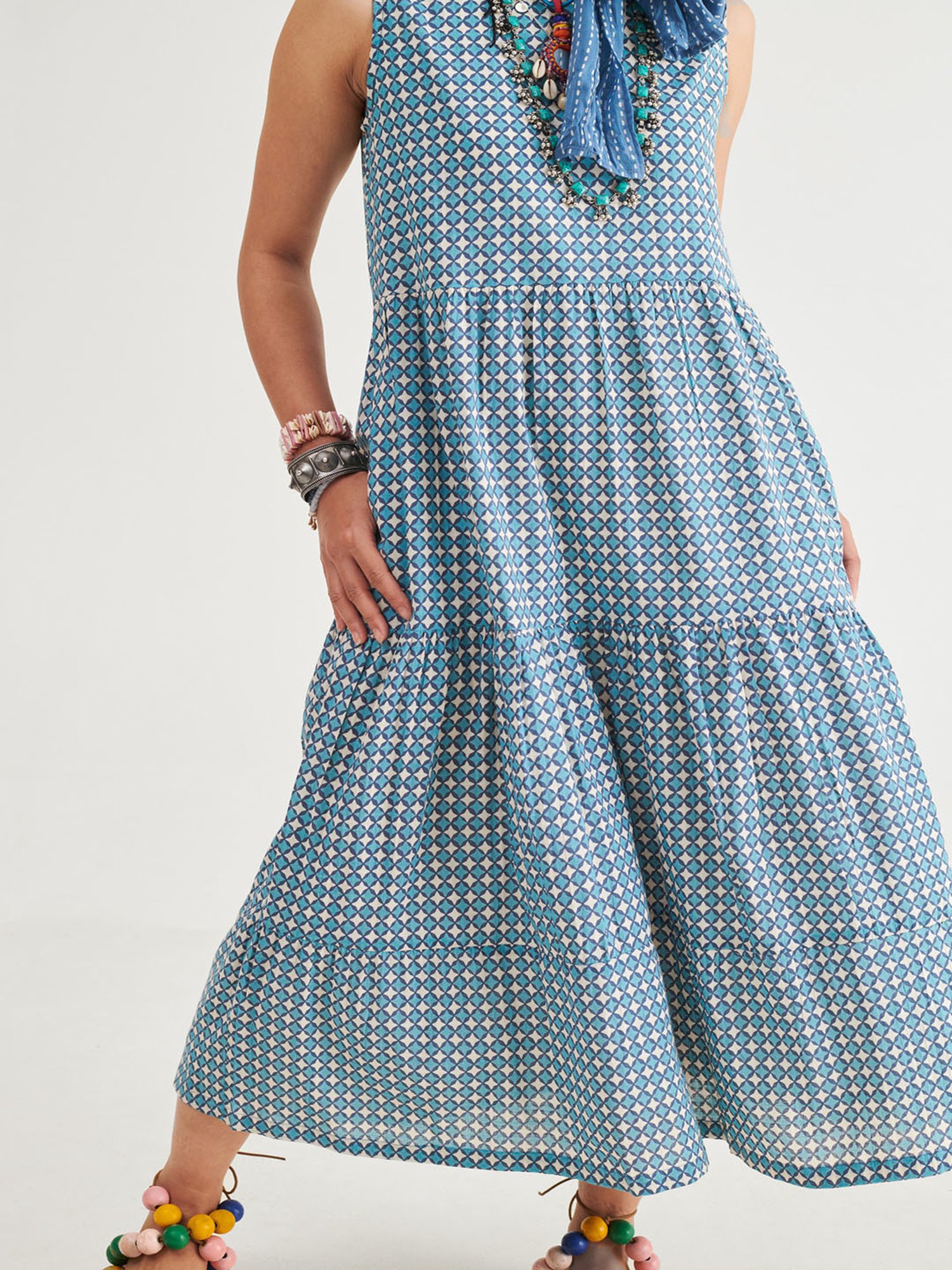 Prakriti Jaipur Indigo Star Sleeveless Dress