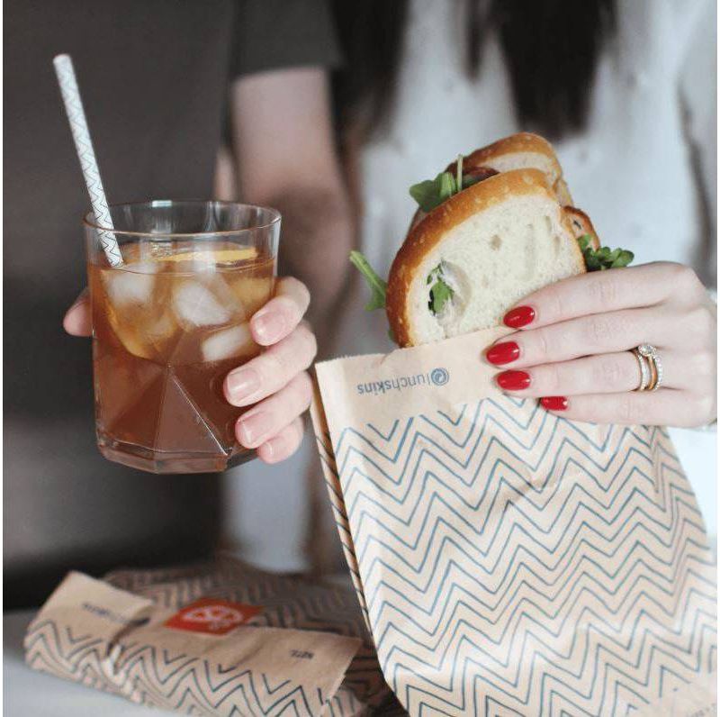Lunchskins Sandwich Bag and Straw Combo Starter Kit - 5.4oz/25ct