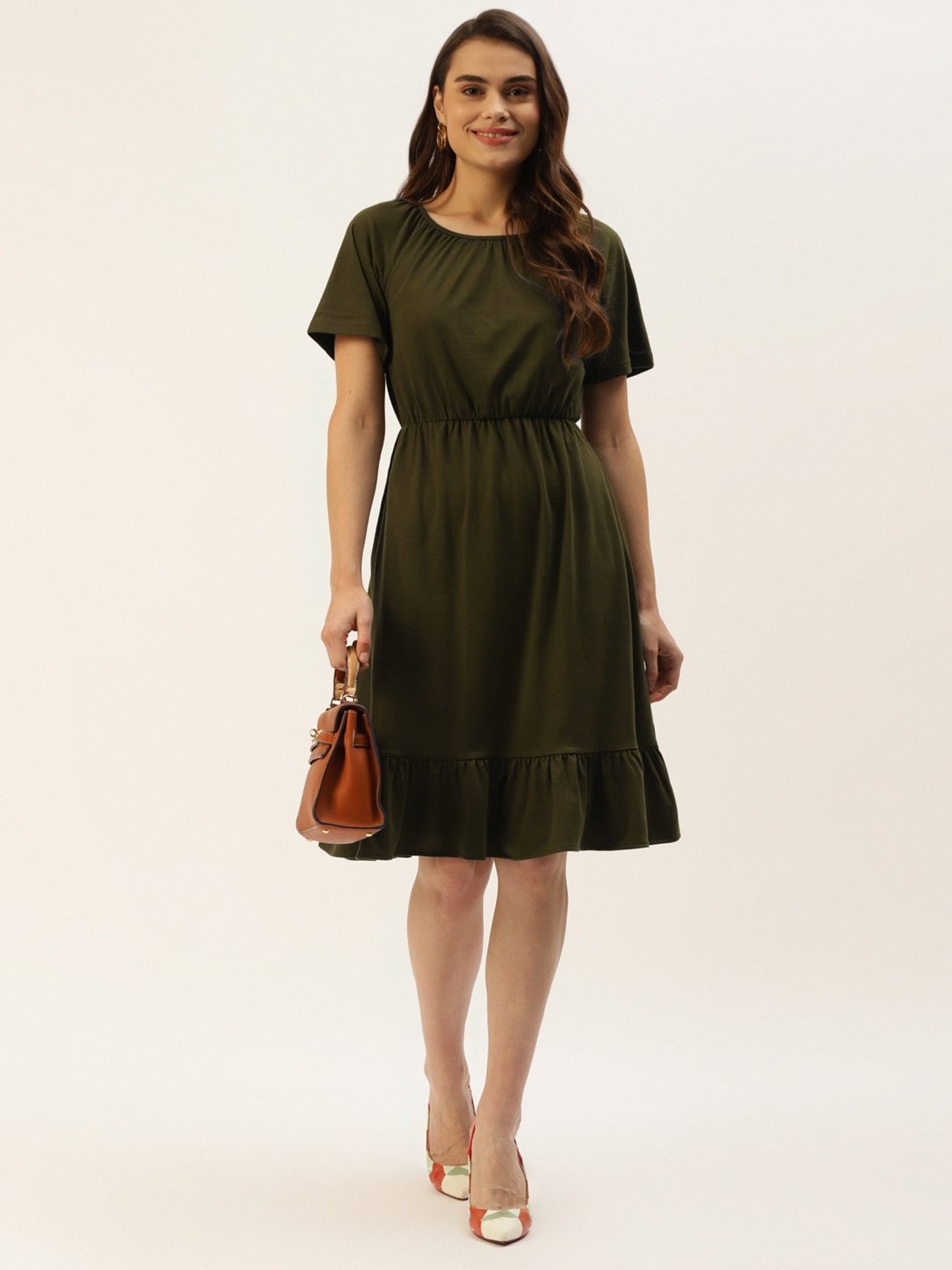 BRINNS Olive Midi A Line Dress