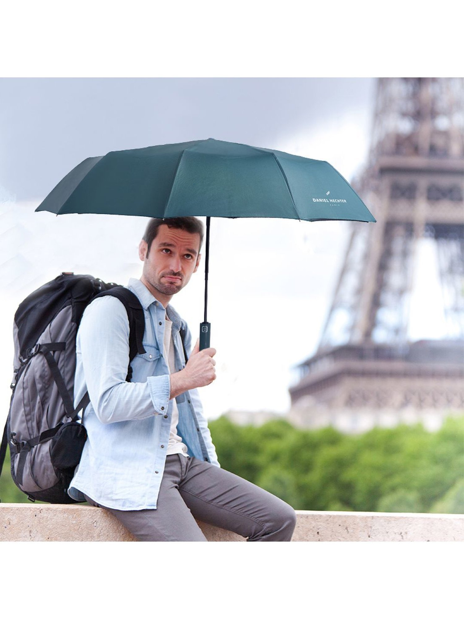 Daniel Hechter Auto Open & Close UV Protection Green Umbrella