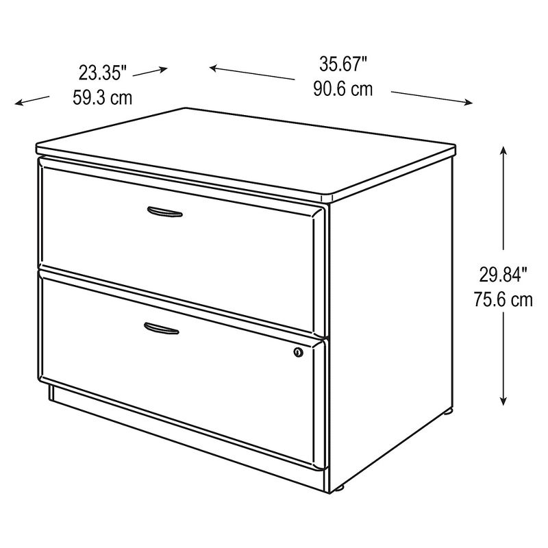 Bush Series A Slate 36W 2-Drawer Lateral File - Assembled WC84854PSU