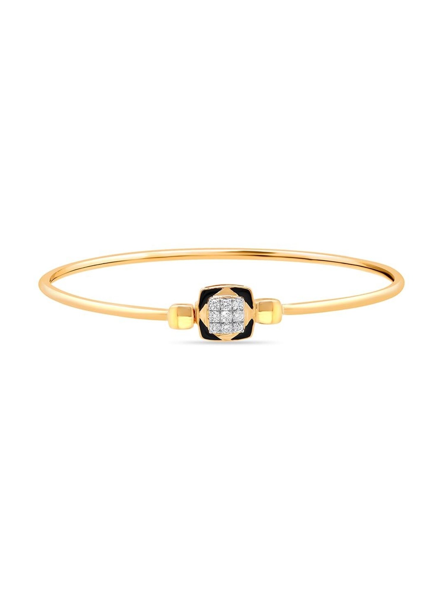 Mia by Tanishq 18k Gold Abstract Glimmer Diamond Bangle for Women