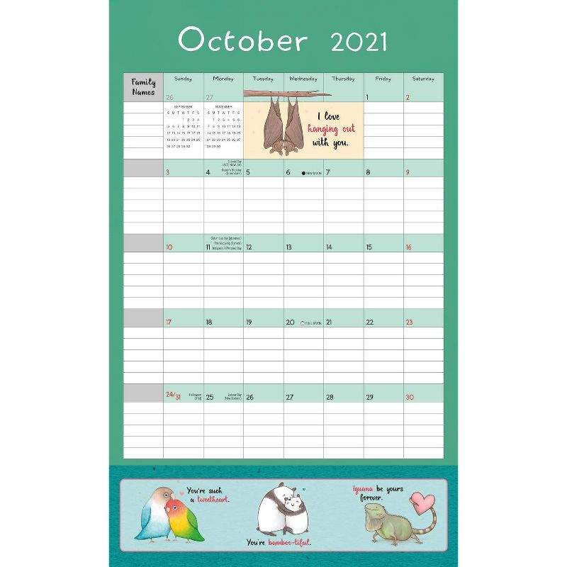 Sellers Publishing 2021 I Love You Like No Otter 17-Month Wall Calendar Planner Organizer with Magnetic Hanger, 17-Month: August 2020 - December 2021