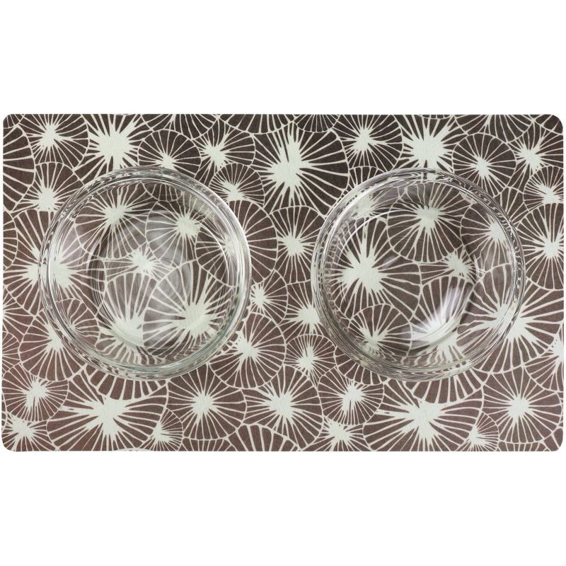 Drymate Dog and Cat Feeding Placemat - Flowers Gray