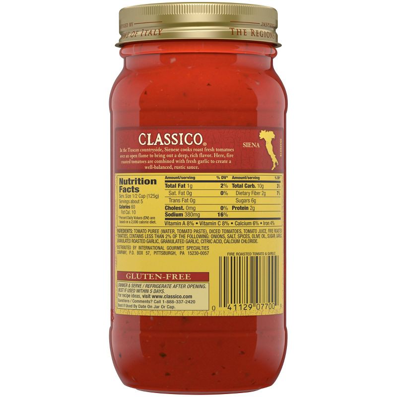 Classico Fire Roasted Tomato & Garlic Pasta Sauce - 24oz