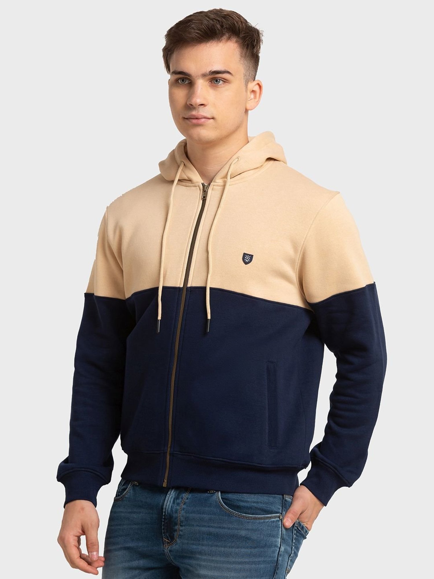 ColorPlus Multi Tailored Fit Colour Block Hooded Sweatshirt