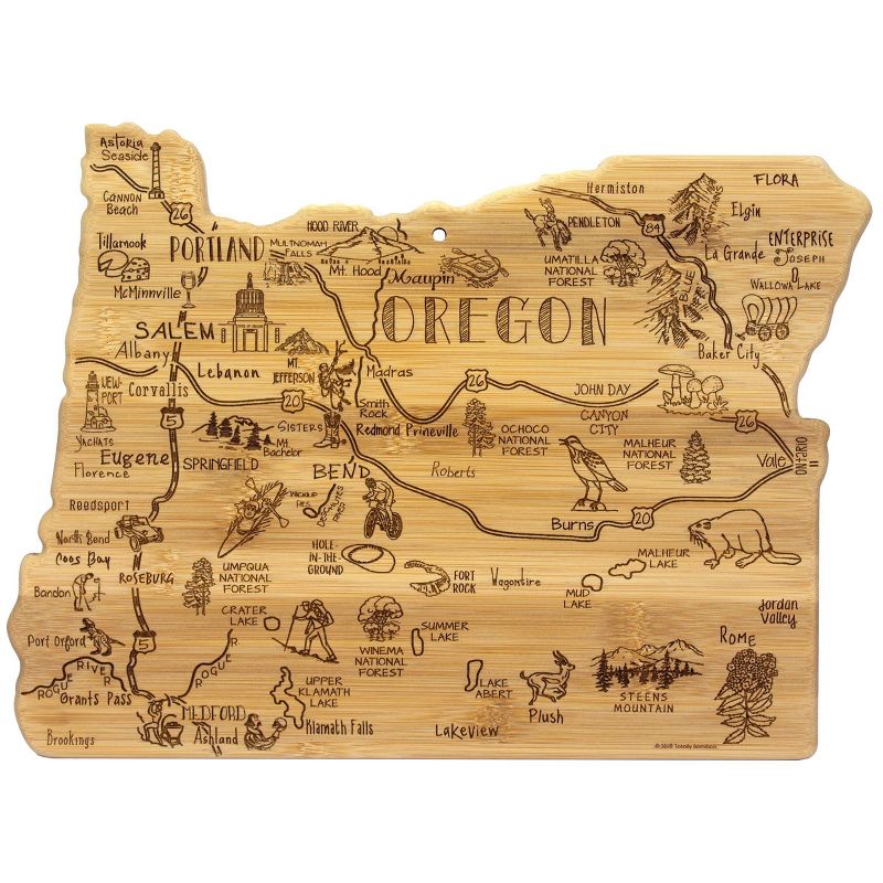 Totally Bamboo Destination Oregon Serving and Cutting Board
