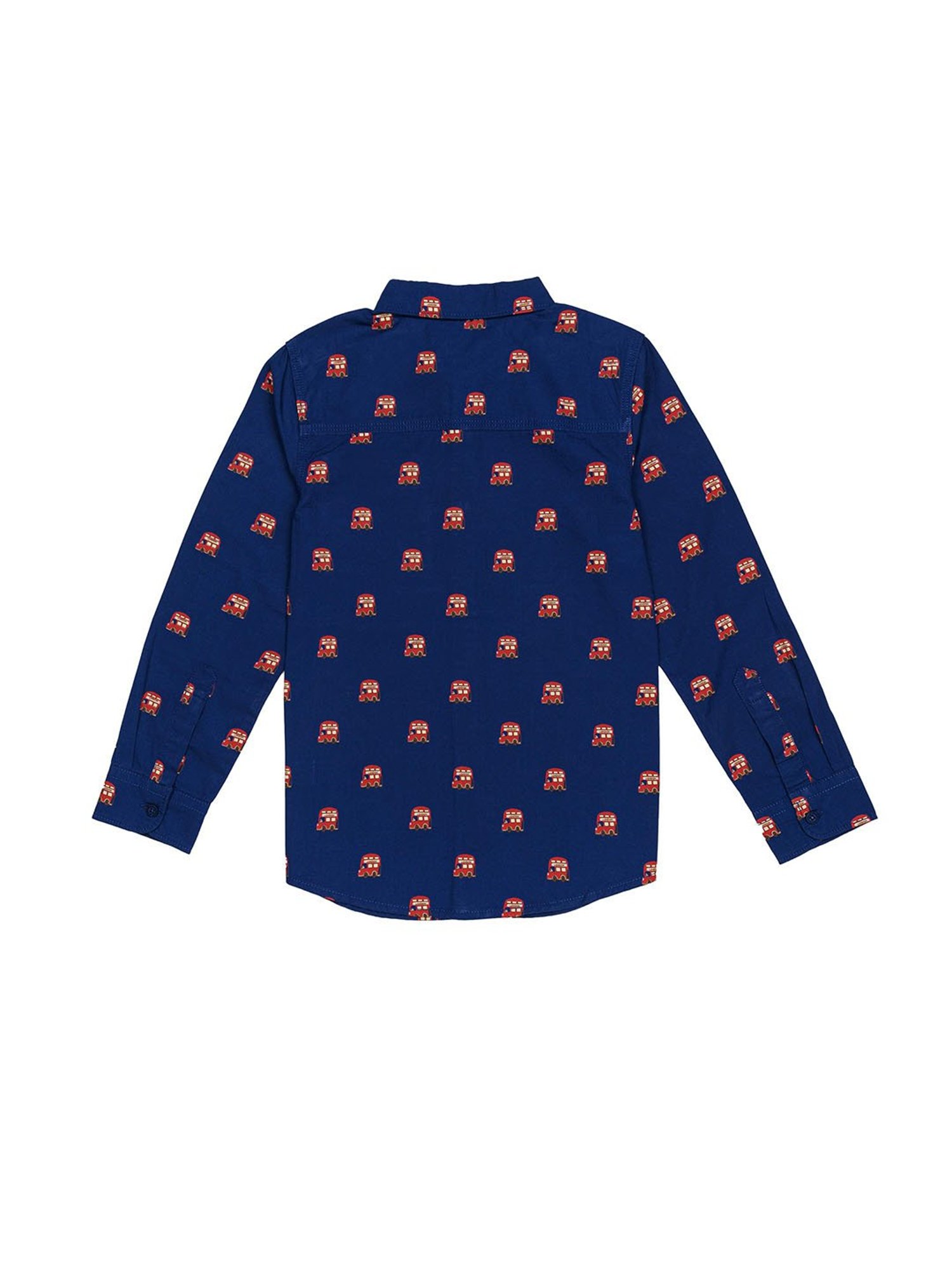 H by Hamleys Boys Navy Printed Full Sleeves Shirt