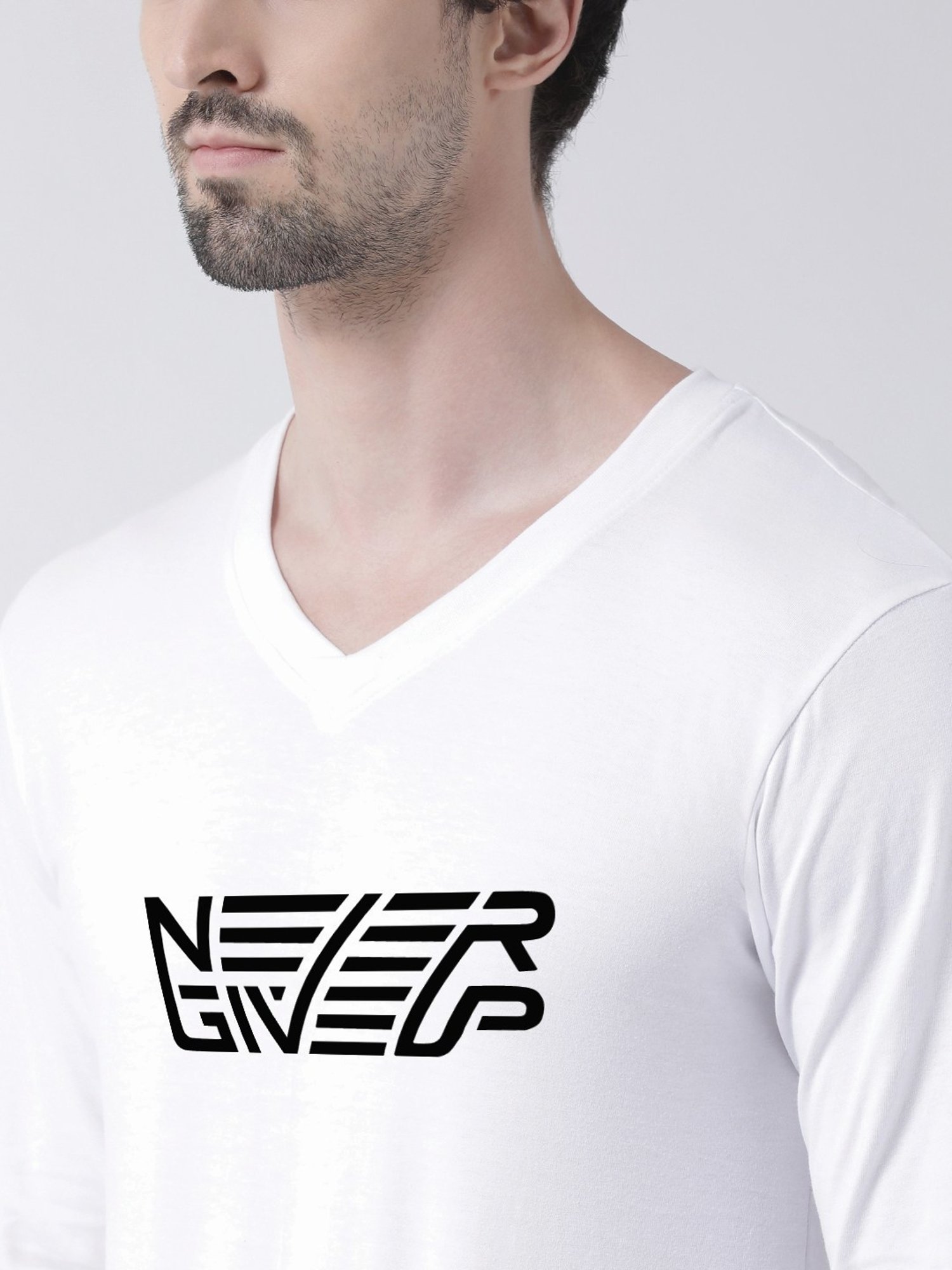 Friskers White Cotton Slim Fit Printed T-Shirt