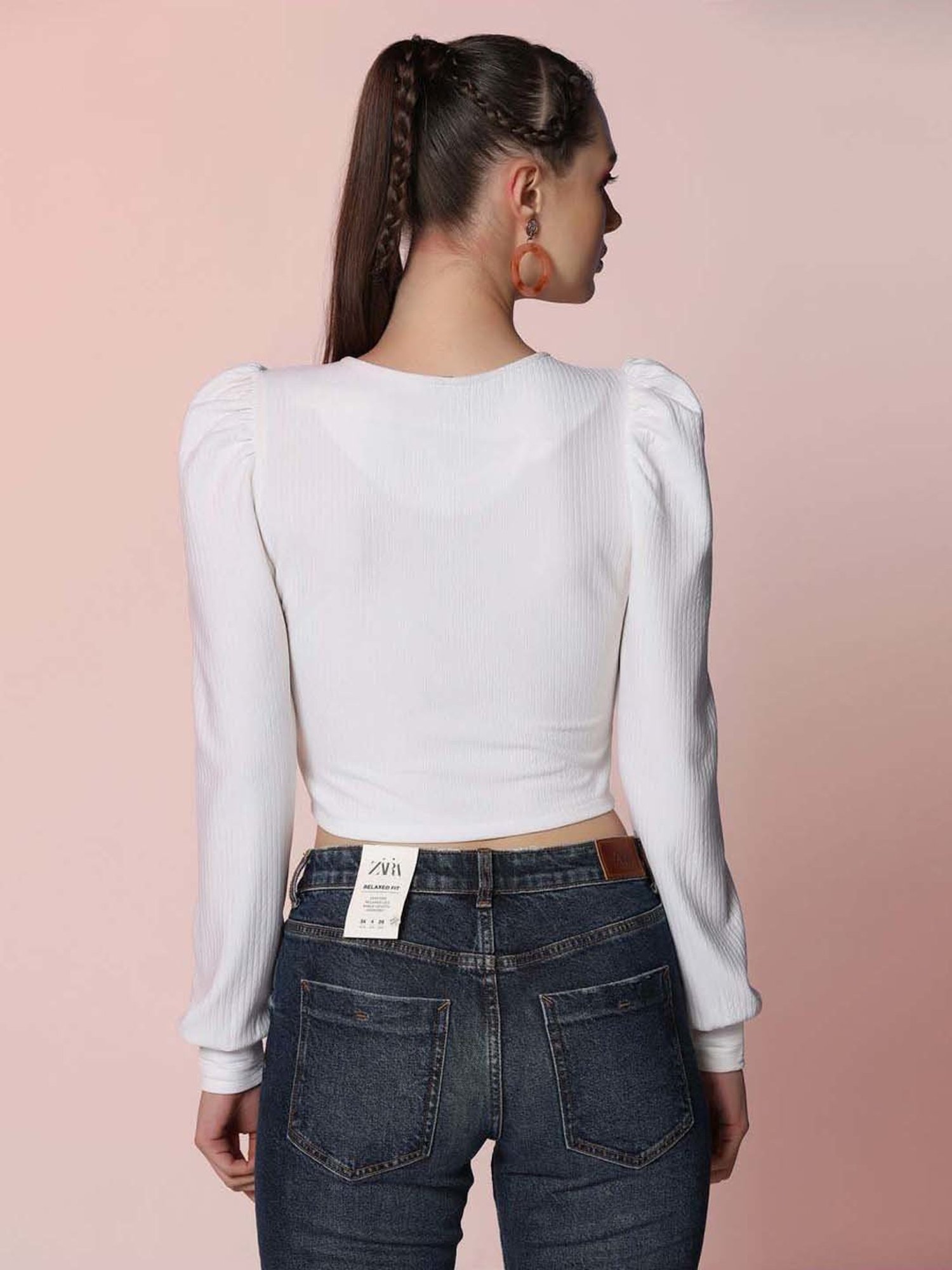 SELVIA White Regular Fit Top