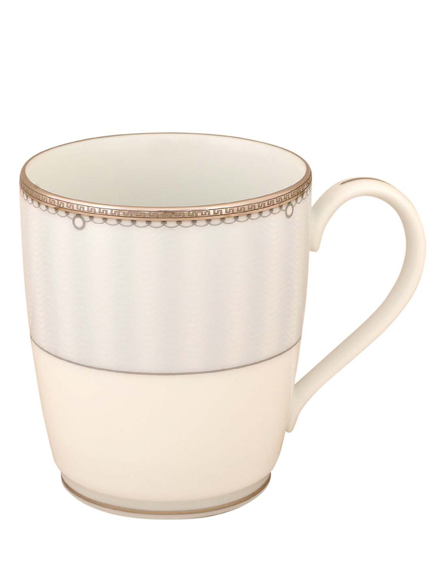 NORITAKE Hearth Off-White & Light Grey Porcelain Coffee Mug (0.295 L) - Set of 6