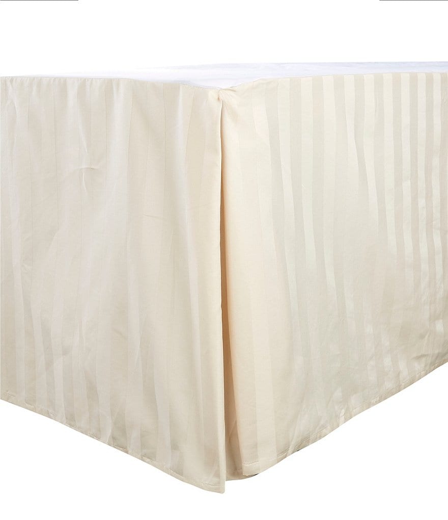 Luxury Hotel Damask Stripe 600 Thread-Count Supima Cotton Bed Skirt