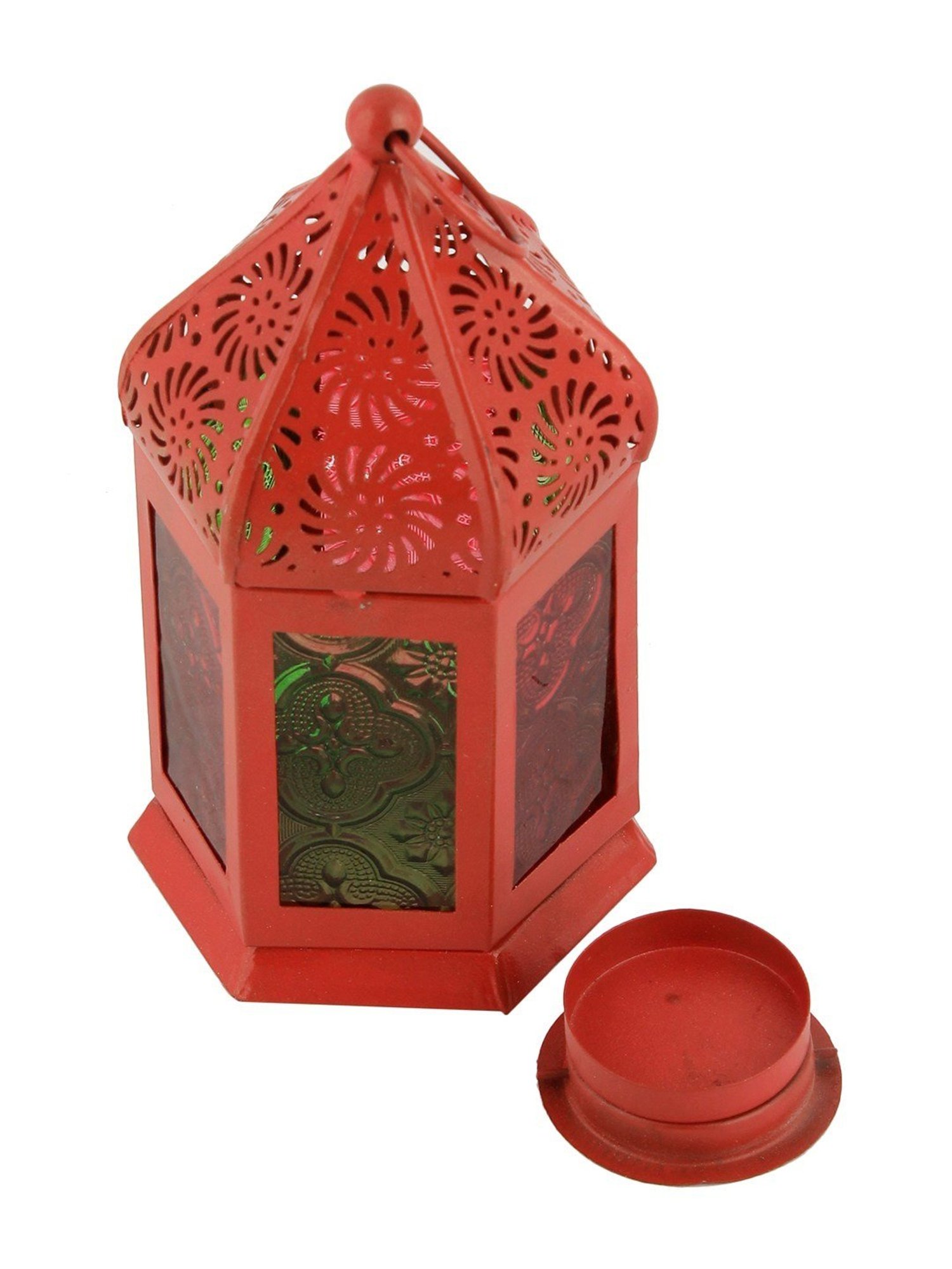 Tayhaa Red Metal Morrocan Lantern