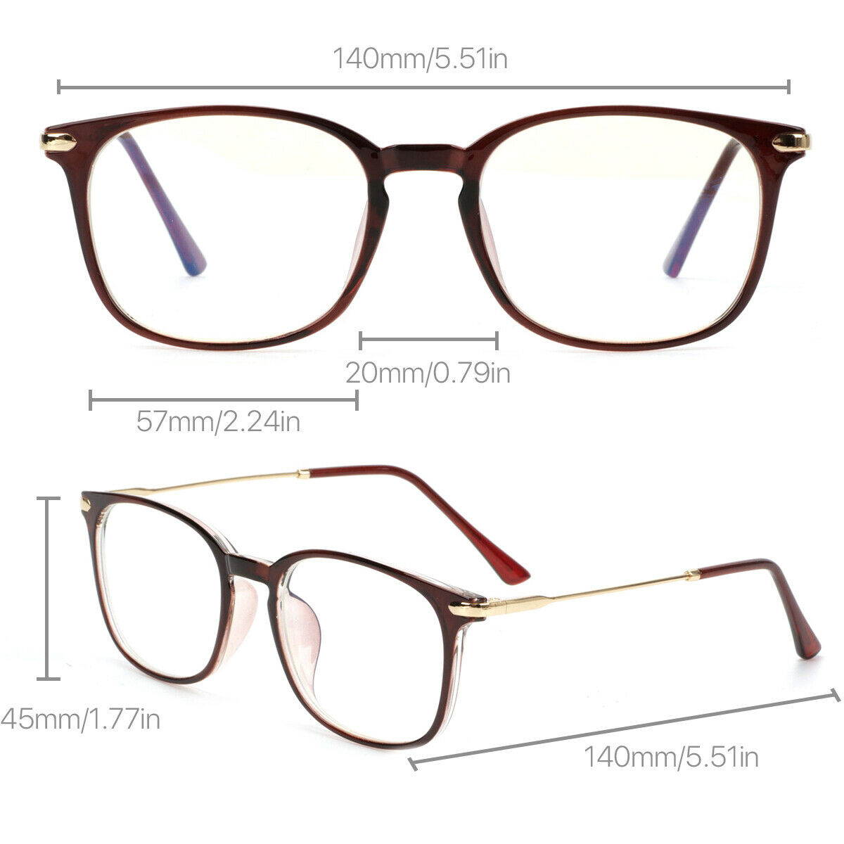 Computer Gaming Blue Light Blocking Glasses Retro Anti Glare Eyewear Vision Care