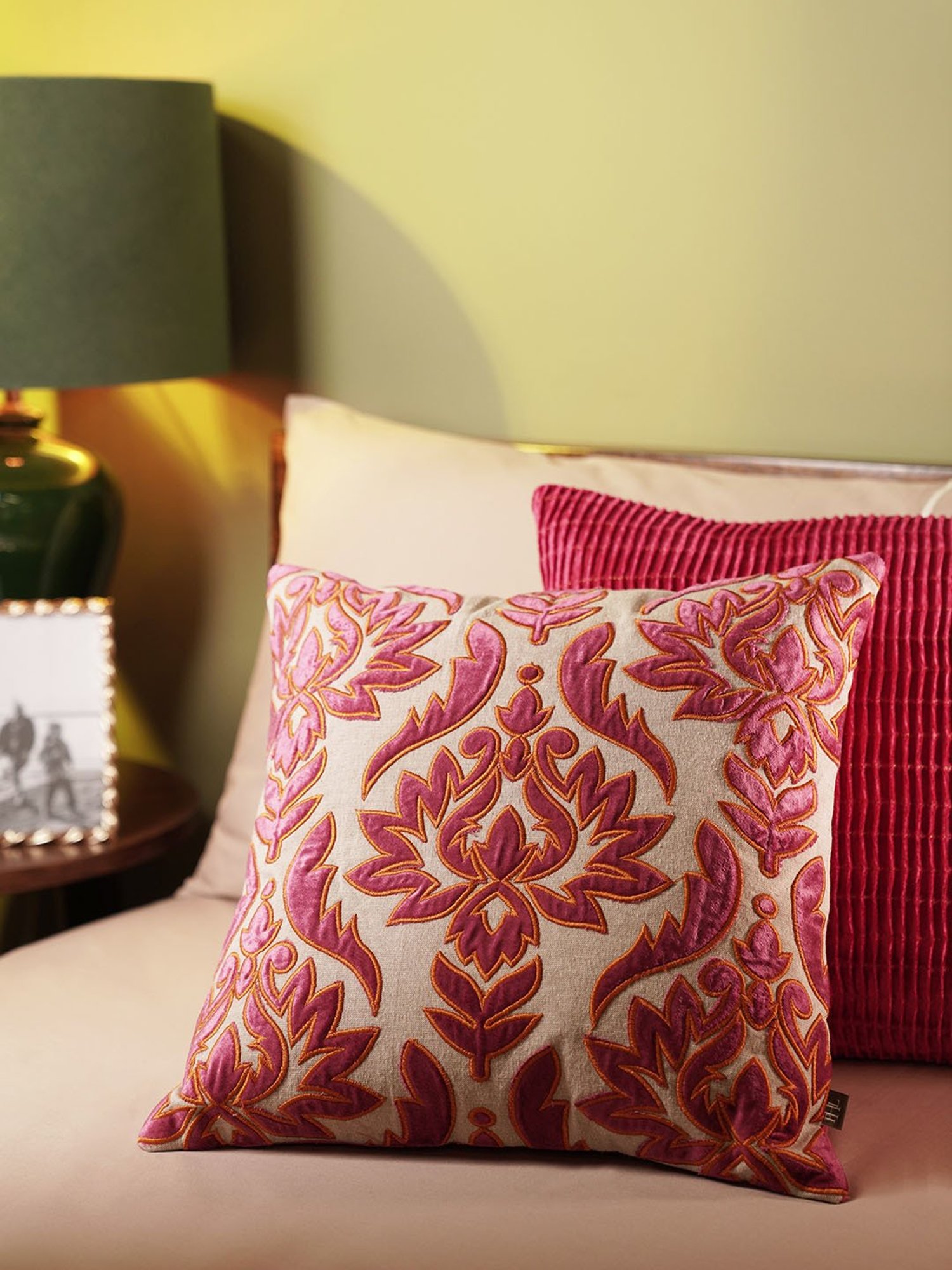 Pure Home and Living Ivory Cotton Embroidery Cushion Cover