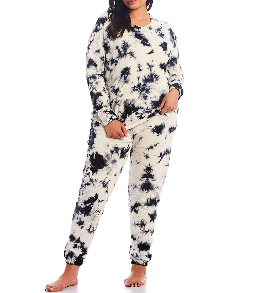 PJ Salvage Plus Tie-Dye Print French Terry Sleep Top