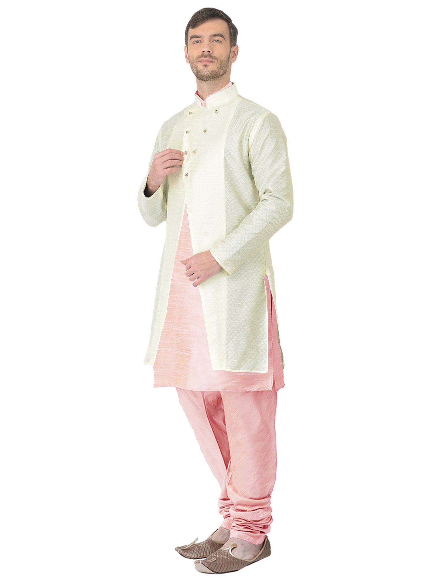SG RAJASAHAB Multi Regular Fit Self Pattern Kurta Set