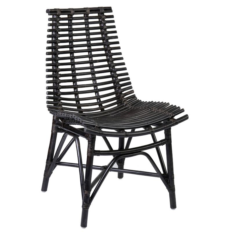 Chandler Rattan Square Dining Chair Antique Black - East at Main