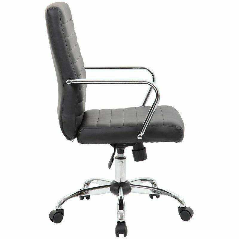 Boss Office Drummond Faux Leather Swivel Office Chair in Black