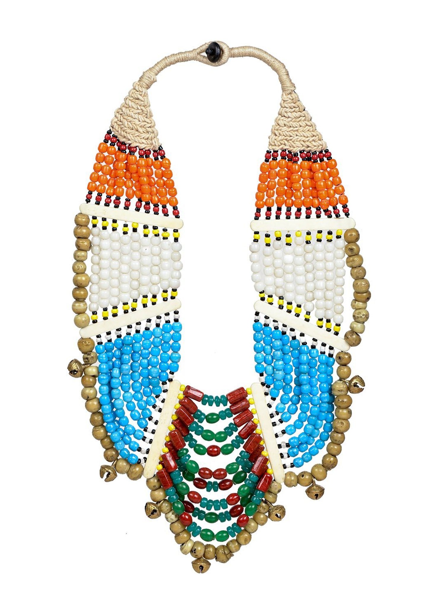 Imli Street Multicolor Vintage Naga Beaded Tribal Necklace
