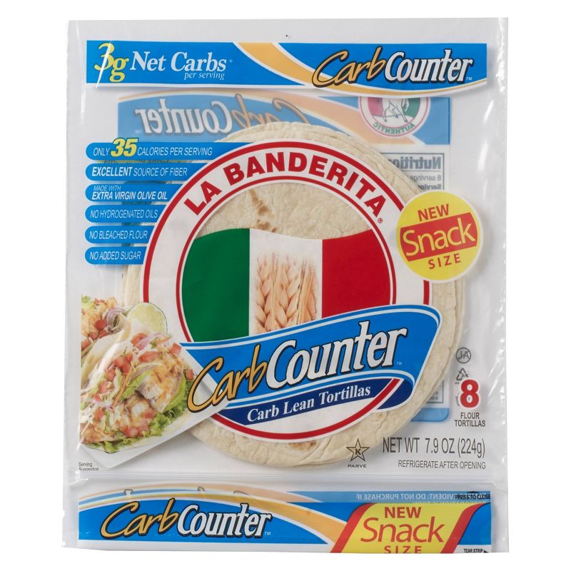 La Banderita Carb Counter Snack Size Tortillas - 7.9oz/8ct