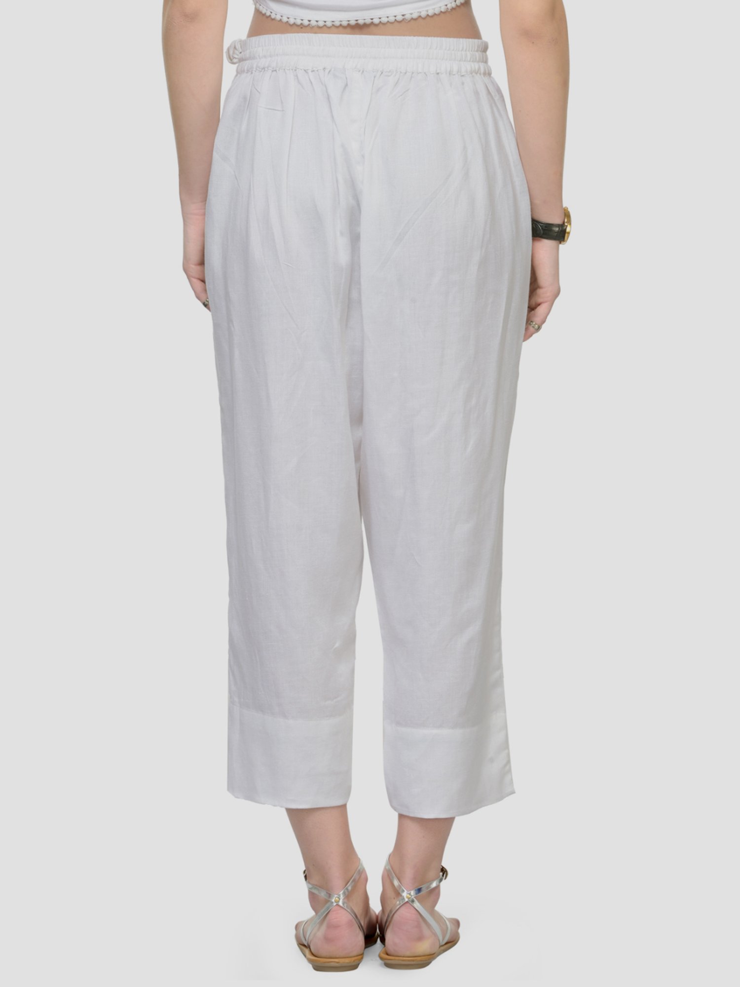 KSUT White Regular Fit Pants