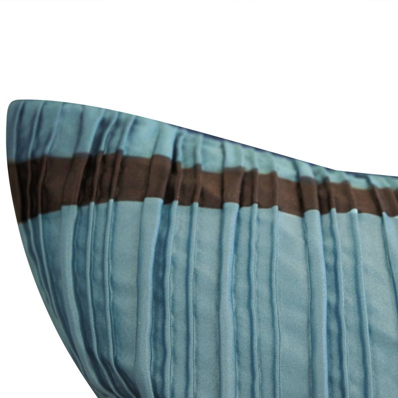 Jazzy Stripes Satin Lumbar Throw Pillow Dark Blue - Edie @ Home