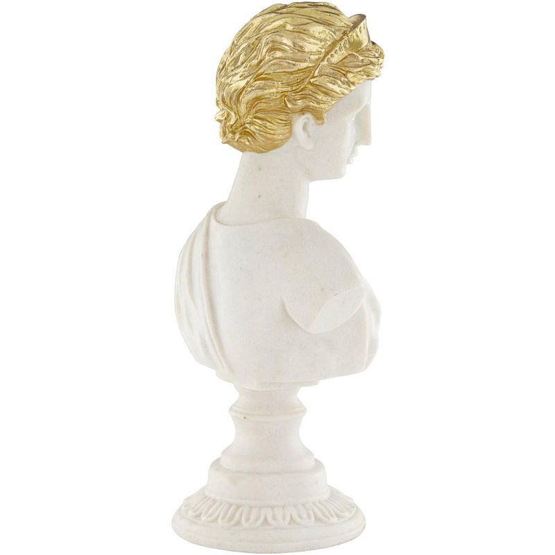 Dahlia Studios Matte White 16 1/2" High Women Bust Sculpture with Gold Hair
