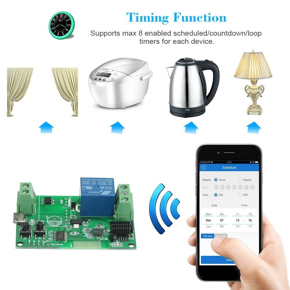 SONOFF 5V / 12V / 220V Wifi Switch Wireless Relay Module RF 433MHz Remote Switch