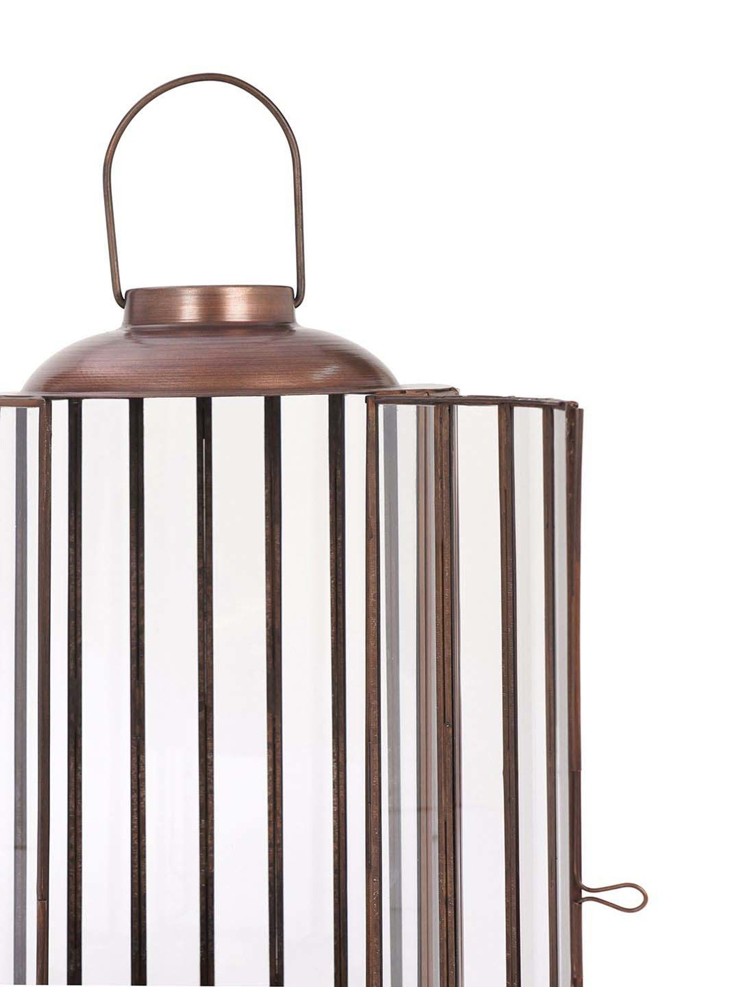 Pure Home and Living Brown Iron Antique Finish Round Lantern