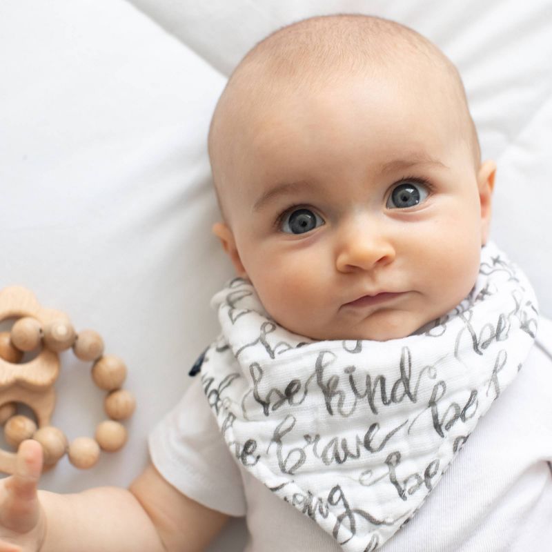 Bebe au Lait Classic Muslin Bandana Bibs - Just Be & Leaves 2pk