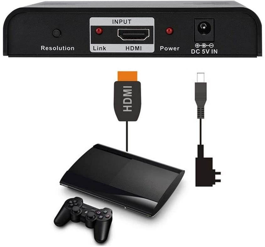 Estink HDMI to YPbPr Video and R/L Audio Signal HD Converter, Support CRT/LCD/LED Display, HDTV or Projector, Suitable for Set-top Box, DVD, School and Various Companies(US)