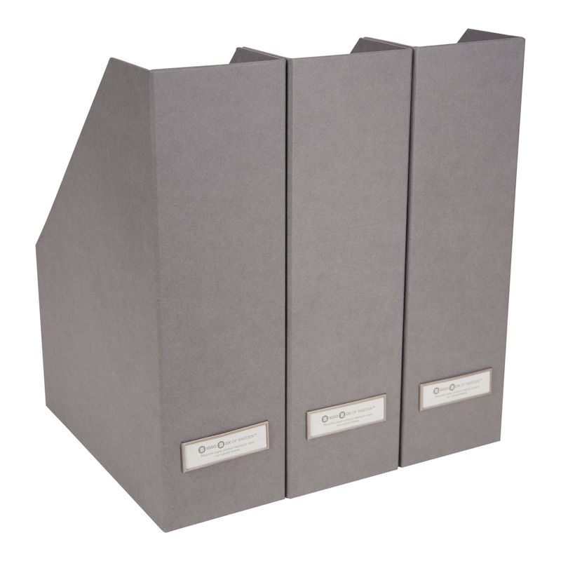 Set of 3 Viktoria Magazine File Gray - Bigso Box of Sweden
