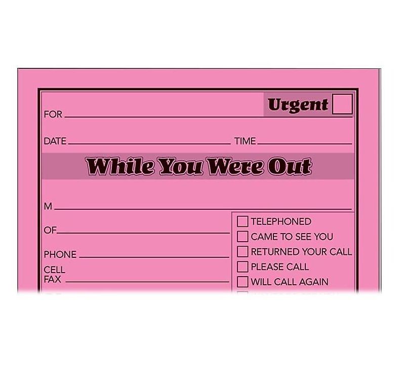 Adams Message Pad "While You Where Out" 4"x5-1/2" 6/PK Neon AST 9711NEON