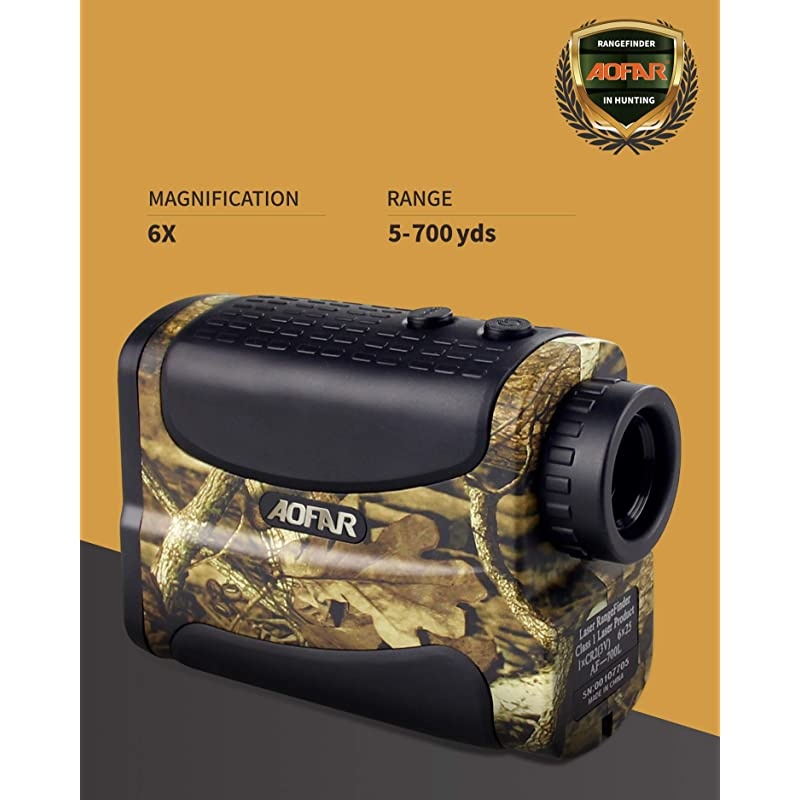 HX-700N Hunting Range Finder 700 Yards Waterproof Archery Rangefinder for Bow Hunting with Range Scan Fog and Speed Mode, Free Battery, Carrying Case&hellip;