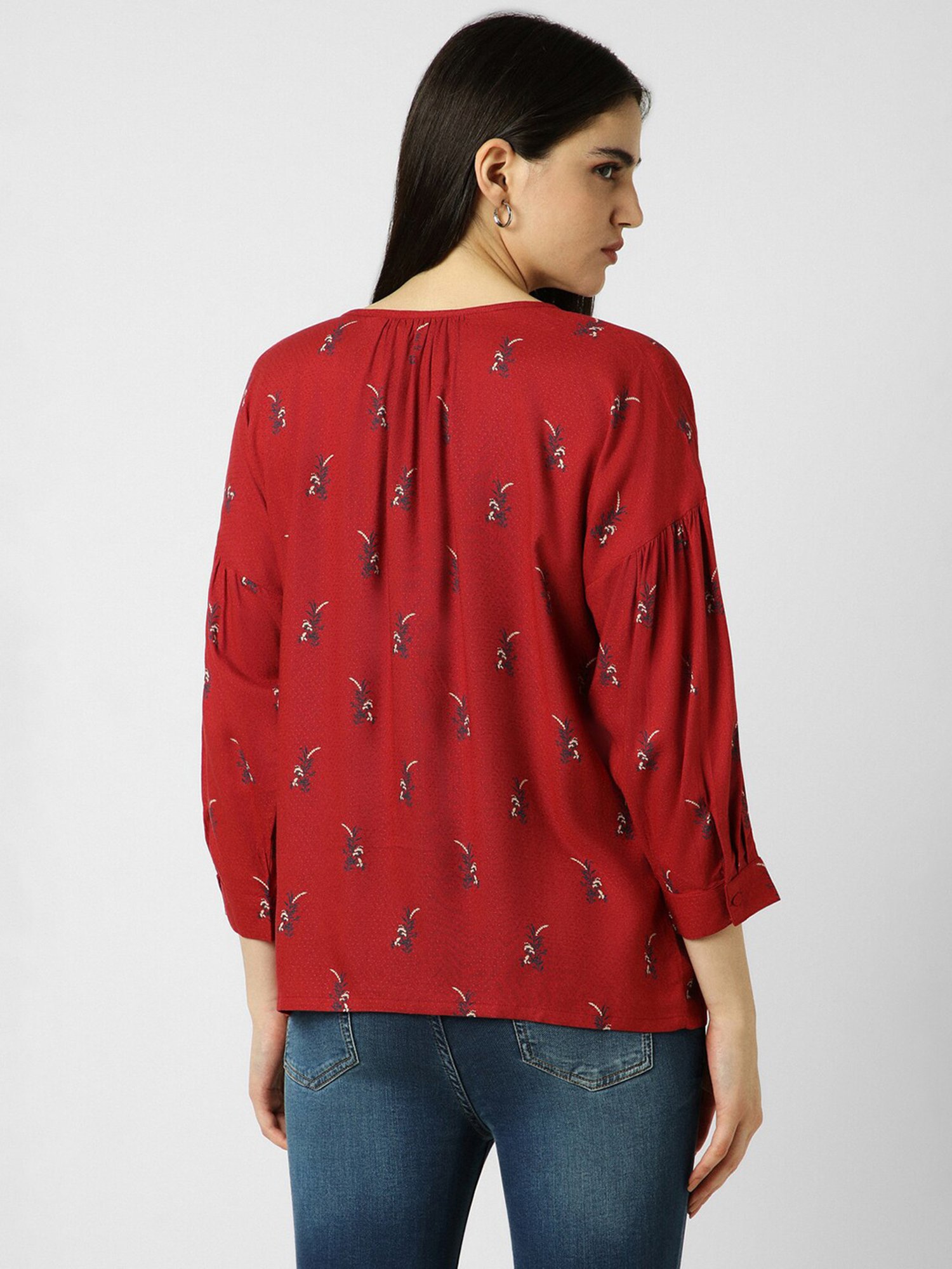 Van Heusen Red Printed Top