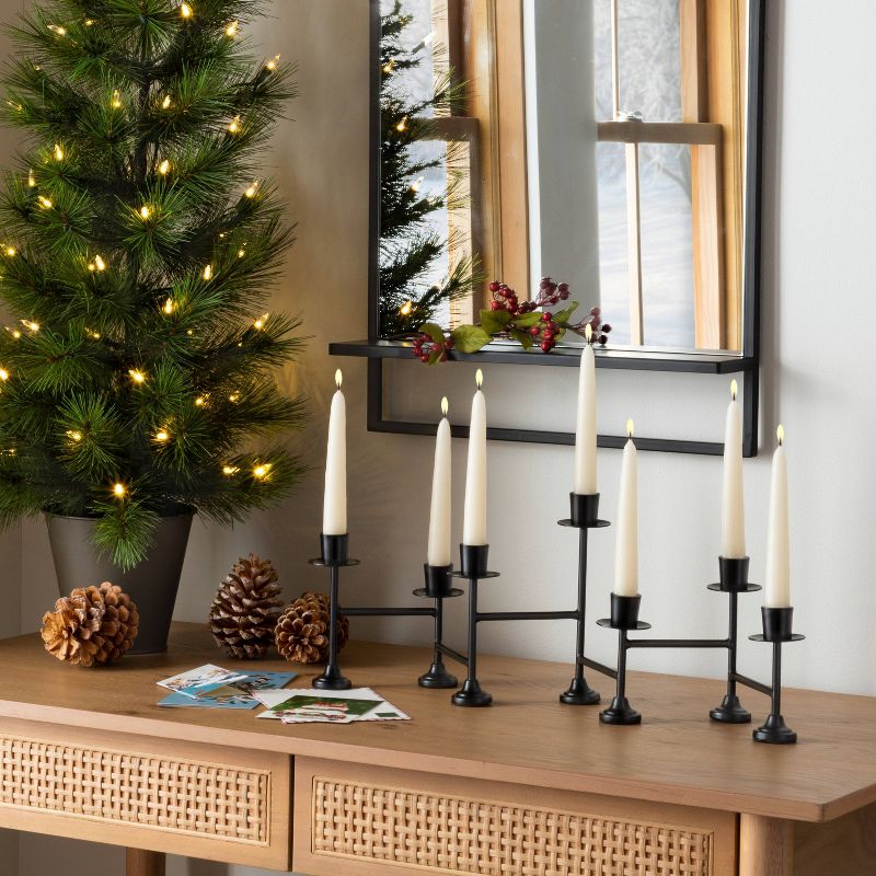 Black Metal Tabletop Candelabra 7ct Taper - Hearth & Hand™ with Magnolia