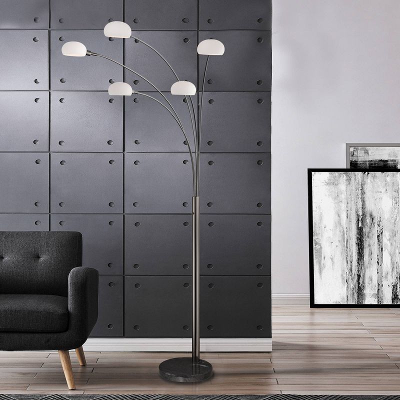 3-way Ilario II 5-LT Floor Lamp (Includes Light Bulb) Gun Metal - Lite Source