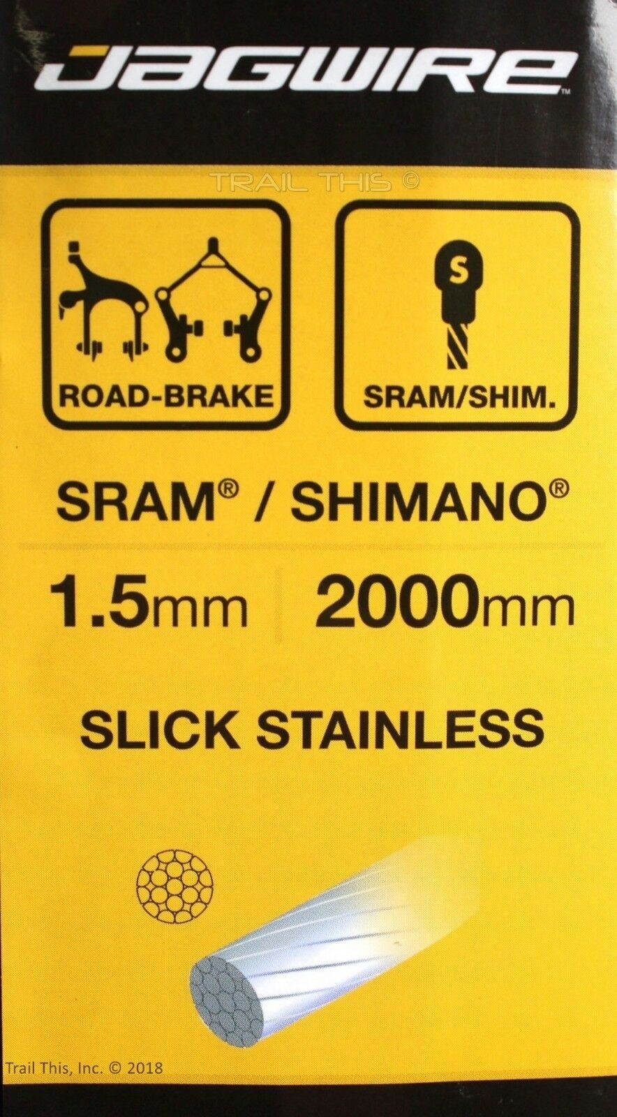 10 x   Slick Stainless Road Brake Cables 1.5mm x 2000mm for SRAM Shimano